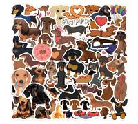 62 pièces Autocollants de Teckel en Vinyle Esthétiques Autocollants d'Animaux pour Scrapbooking, Journal, Ordinateur Portable, Pare-chocs, Skateboard, Bouteille d'Eau, Ordinateur, Téléphone, Dessin An
