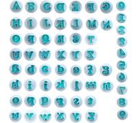 62-pièces Lettres Chiffres Fondant Set d'emporte-pièces, Décoration Gâteau Moules Alphabet
