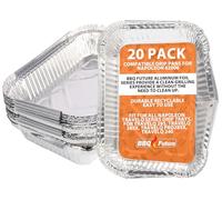 62006 Lot de 20 doublures pour bacs à graisse Napoleon All TravelQ Series pour TravelQ 285, PRO285X, PRO285-BK, PRO285X-BK, TQ240-BL, pièces de rechange jetables en aluminium pour barbecue