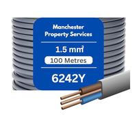6242Y Câble électrique à 3 fils - 1,5 mm/2,5 mm/6 mm - Plat - Peut être coupé (10 m, 6 mm) - Gris
