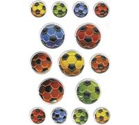 Sticker MAGIC 'Ballons de foot multicolores', gaufré