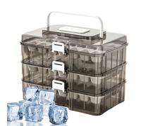 63 Grid Ice Mold Container Quick Release Freezer Cube Making Tray Set