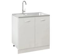 (63313)Moderne Jeu d'évier de cuisine et égouttoir inox élégant - VIDAXL - argenté - 800x500x155 mm 607jsk12t6729