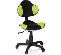 634130 - Fauteuil de bureau pour enfant Kinder KIDDY GTI-2, revêtement en tissu noir/vert, fauteuil pivotant ergonomique pour adolescents, réglable en hauteur