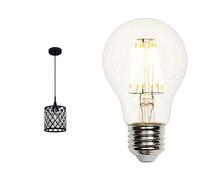 63627 Luminaire suspendu d'intérieur à une lampe, finition noir mat avec cristal avec LED