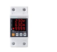 63A 230V 3IN1 Display Din rail adjustable over under voltage surge protector relay over current protect Kwh Power watt Meter MQXFCZUX