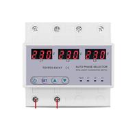 63A 3 phase 3P+N Din rail phase selector Voltmeter adjustable Over and Under Voltage protection Monitor Relays Protector CZAOINCU