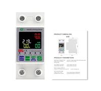 63A Disjoncteur différentiel Wifi Interrupteur protecteur de surtension compteur electrique 2P 220V AC Auto réinitialisation La surtension/sous-tension et la surintensité peuvent être réglées.