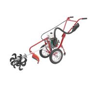63CC 4 Temps Motobineuse Essence avec Tondre Labourer et Creuser Sillons | Microcultivateur Léger et Compact Démarrage à Tirette Vitesse Environ 240 tr/min pour Jardin Parterre et Serre