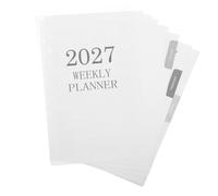 64 Feuilles Recharge 2027 A5 Agenda Hebdomadaire 6 Anneaux | Inserts Mensuels et Pages Perforées 6 Trous, pour Classeur A5, Planification Bureau et Maison