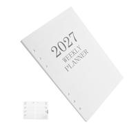 64 Feuilles Recharge Agenda A5 6 Trous, Pages Hebdomadaires 2027 en Papier | Calendriers Mensuels, Onglets Mensuels, Format 20,5x13,9x0,8cm, pour Classeur Six Anneaux, Bureau ou Voyage