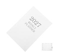 64 Feuilles Recharge D’agenda Hebdomadaire A5 6 Trous, 2027 | Feuilles à Onglets Mensuels, Format à Feuilles Détachables, pour Reliure 6 Anneaux A5, de Janv. à Déc.