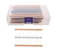 64 Types Kit de Résistances à Film Métallique, Précision, 1/4w | Boîte de Rangement Organisée, Tolérance 1%, Montage Traversant Axial, pour Soudure Manuelle et Laboratoire
