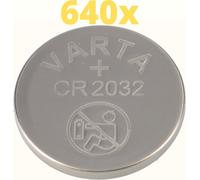 640x Varta Lithium 3V CR2032-P Bulk 3V/220mA loose CR 2032 Qty