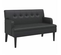 641283& Banquette large salon,Banc - avec dossier noir 112x65,5x75 cm similicuir