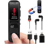 64GB Enregistreur Vocal Numérique/Enregistreur Vocale - 3072 Kbps Numérique avec Activation Vocale, Lecture & Réduction du Bruit