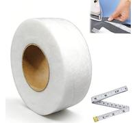 64m x 40mm Bande Transparente Tissu, Ruban Thermocollant pour Ourlets Bande Adhésive Transparente pour Rideaux, Pantalons - Fixation Rapide et avec Fer à Repasser, Inclut un Ruban de Mesure de 150cm