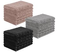 65*45cm Torchon de cuisine sans huile et sans peluche, torchon super absorbant épaissi, nappe, serviette, chiffon de nettoyage Marron [65*45cm],Noir, 3 pièces [65*45cm],Gris, 3 pièces [65*45cm],Marron