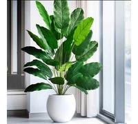 65-90-142 cm / Plante artificielle tropicale, grand faux bananier, fausse branche d'oiseau de paradis, grandes feuilles de palmier, convient pour la maison, le jardin, la décoration de bureau intérieu