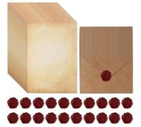 65 Pièces Papier à Lettre Vintage avec Enveloppes,pour Lettres Amour | 20 Enveloppe 25 Papier a Lettre Kraft Vintag PAPIER A LETTRE