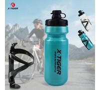 650 ml Bouteille d'eau de sport avec couvercle à ouverture facile, livrée avec un support de bouteille de vélo facilement installé Bouilloire+porte-bouilloire blanche,Bouteille d'eau verte + porte-bou