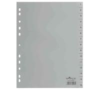 [6524-10] DURABLE Jeu intercalaire Numérique A4 15 Chiffres Polypro Gris
