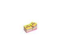 Post-it Notes autocollantes Super Sticky 90 feuilles 76x76 mm Lot de 12 Couleurs assorties