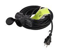 Goobay 65439 Câble de rallonge triple Outdoor, 25 m, noir, (3*1,5 mm²), 25 m - fiche à contact de protection hybride (type E/F, CEE 7/7) > 3x prise à contact de protection (type F, CEE 7/3)