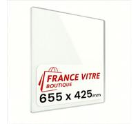 655 x 425 x 4 mm - Vitre d’Insert pour cheminée et poêle à Bois - Verre de Rechange Haute température France Vitre - jusqu'à 800°C - 425x655 mm