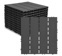 66 dalles de terrasse en WPC, dimensions 30x30 cm, faciles d'entretien, idéales pour balcon et terrasse, couleur gris