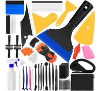 66 Pièces Kit Vitre Teintée Voiture Raclettes Outils de Découpe, Outils de Finition des Bords Kit Covering Professionnel pour Film Vitre Teintée Voiture, Stickers Meuble