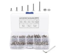 660 Pièces M2 Vis Boulon écrous et Rondelles Kit,M2 Vis à Tête Hexagonale Intérieure Vis Boulons écrous à Six Pans en Acier