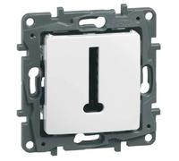 664768 Prise téléphonique en T encastrable NILOÉ blanc mat