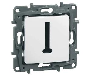 664768 Prise téléphonique en T encastrable NILOÉ blanc mat