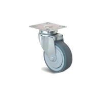 66502 Roulette platine pivotante Ø50 mm caoutchouc sachet x4