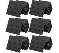 66x Dalles de jardin clipsables en bois composite WPC anthracite 30 x 30 cm Type classique Revêtement de sol extérieur