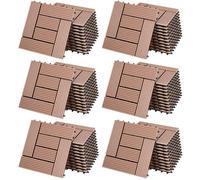 Casaria® 66x Dalles WPC clipsables 30x30cm Dalle terrasse extérieur antidérapant Sol Jardin caillebotis résistant UV intempéries Imitation Bois Composite Balcon mosaïque Terre Cuite