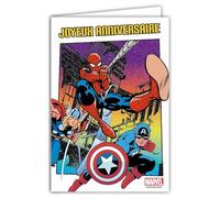 67-2004 Carte ANNIVERSAIRE Spiderman Captain America MARVEL Licence Officielle Super-héros pour Enfant Ados Garçon Illustration Jeunesse BD Dessins Animés Avec Enveloppe Format 12x17,5cm