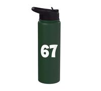 67 Numéro soixante-sept Funny Meme School Teen Kid Matching Stainless Steel Insulated Water Bottle