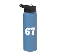 67 Numéro soixante-sept Funny Meme School Teen Kid Matching Stainless Steel Insulated Water Bottle