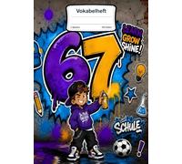 67 Vokabelheft für Jungs: DIN A5, Liniert, 2 Spalten für jeden Sprachunterricht in Schule & Freizeit mit Coolem Six Seven Motiv