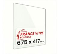 675 x 417 x 4 mm - Vitre d’Insert pour cheminée et poêle à Bois - Verre de Rechange Haute température France Vitre - jusqu'à 800°C - 417x675 mm