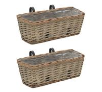 682•Official Bac A Fleurs MODE Balconniere à fleurs Excellent Jardinière Extérieur de balcon 2 pcs Osier avec doublure en PE 40 cm B