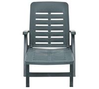 (68432)Bains de soleil/transat CHIC,Chaise longue pliable ,Plastique Vert FR