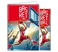 69-1001 Carte BASKETBALL avec Enveloppe 12x17,5cm Pour sportif sportive basketteur basketteuse champion ou supporter d'une équipe - Collection Passion Sports - Fabriqué en France