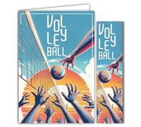 69-1003 Carte VOLLEYBALL avec Enveloppe 12x17,5cm Pour sportif sportive volleyeur volleyeuse champion ou supporter d'une équipe - Collection Passion Sports - Fabriqué en France