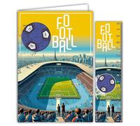 69-1004 Carte FOOTBALL avec Enveloppe 12x17,5cm Pour sportif sportive footballeur footballeuse champion ou supporter d'une équipe - Collection Passion Sports - Fabriqué en France