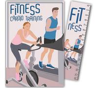 69-1024 Carte Fitness Cardio Training Vélo Athlète Sportif Sportive - Avec Marque-page/Règle de 15cm en papier et Enveloppe Blanche Format 12x17,5cm - Cadeau Anniversaire ou Fête - Fabriqué en France