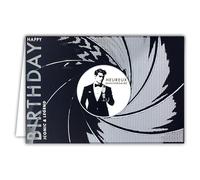 69-5170 Carte de Vœux Heureux ANNIVERSAIRE Happy BirthDay Argenté pour Homme élégant Iconic Légende du Cinéma Acteur Smoking Champagne - Avec Enveloppe Blanche - Format 12x17,5cm - Fabriqué en France