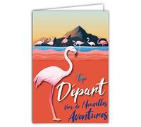 69-8048 Carte Top DÉPART Vers de Nouvelles Aventures Changement de Vie Travail Entreprise Retraite Collègue ou Déménagement Illustration avec Enveloppe Format 12x17,5cm Papier PEFC Fabriqué en France